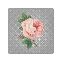 Rosa Rose auf grauem Muster Vintag