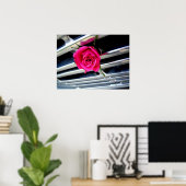 Rosa Rose auf Grillplakat Poster (Heimbüro)