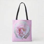 Rosa Rose auf hellrosa Personalisierte Tasche (Vorderseite)