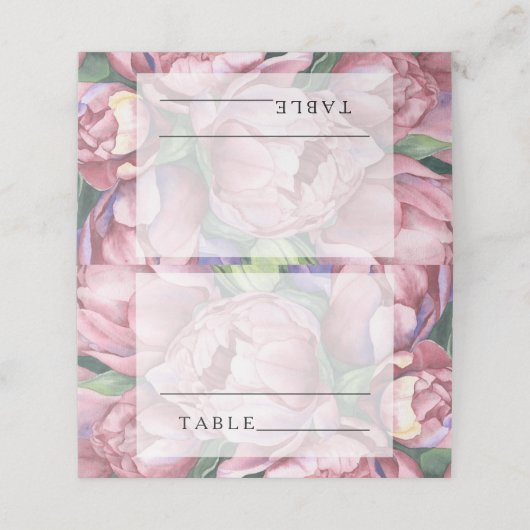 Rosa Rose aus Birnen - Hochzeiten Platzkarten (Außenseite Aufgefaltet)