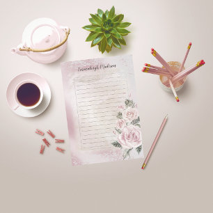 Rosa Rose aus der Blüte Elegant Lined Personalisie Post-it Klebezettel