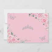 Rosa Rose aus Flora Schmetterling Sweet 16 Quincea Dankeskarte (Rückseite)