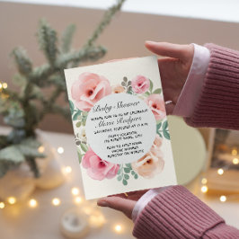 Rosa Rose Baby Dusche Einladung