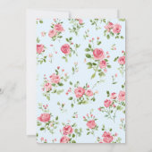 Rosa Rose Baby Dusche Einladung (Rückseite)