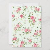 Rosa Rose Baby Dusche Einladung (Rückseite)