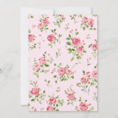 Rosa Rose Baby Dusche Einladung (Rückseite)