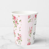 Rosa Rose Baby Dusche Pappbecher (Rechts)