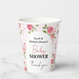 Rosa Rose Baby Dusche Pappbecher