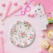 Rosa Rose Baby Dusche Pappteller (Party)