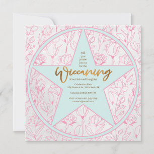 Rosa Rose Baby Girl Wiccaning Namensgeburt Einladung