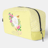 Rosa Rose Band Monogram Creme Druckknopfbeutel Waschbeutel (Rechte Ecke)