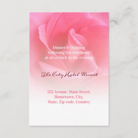 Rosa Rose Begleitkarte (Vorderseite)