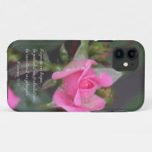 Rosa Rose, Bibel-Vers über Hoffnung, Römer-12:12 Case-Mate iPhone Hülle (Rückseite (Horizontal))