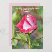 Rosa Rose Bible Verse Art Flat Note Card Dankeskarte (Vorne/Hinten)