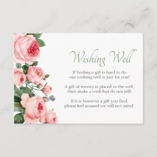 Rosa Rose Bläschen Elegante zum Wohlfühlen Begleitkarte (Vorderseite)