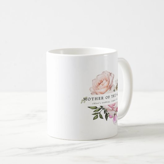 Rosa Rose Bläsermutter am Boden Kaffeetasse (VorderseiteRechts)