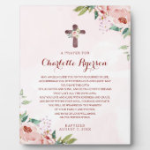 Rosa Rose Bläsertaufen Gebetszeichen Fotoplatte (Vorderseite)