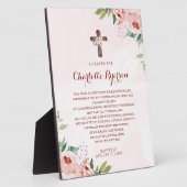 Rosa Rose Bläsertaufen Gebetszeichen Fotoplatte (Seite)