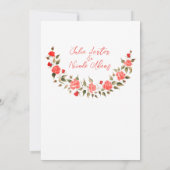 Rosa Rose Blätter Hunderte Blume Hochzeit Einladung (Rückseite)