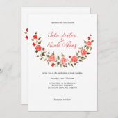 Rosa Rose Blätter Hunderte Blume Hochzeit Einladung (Vorne/Hinten)