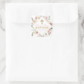 Rosa Rose Blooms Girl BaptisSquare Stickers (Tasche)