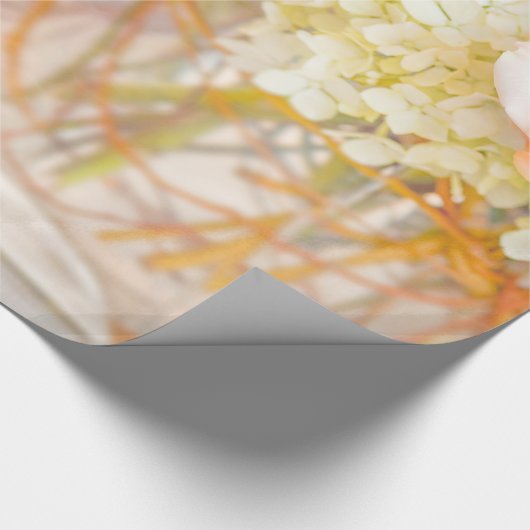 Rosa Rose Blue Hydrangea Vase Bouquet Rose Blume Geschenkpapier (Ecke)