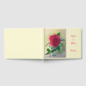 Rosa Rose Blue Ribbon Wedbook Gästebuch (Voll)