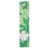 Rosa Rose blühend Kurzer Tischläufer (Vorderseite)