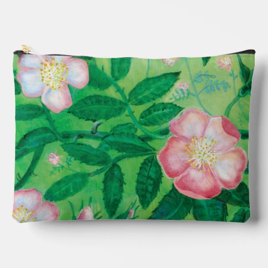 Rosa Rose blühend Zubehörtasche (Vorderseite)