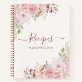 Rosa Rose Blume Blumenkoch Rezept Notizblock (Vorderseite)