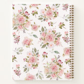 Rosa Rose Blume Blumenkoch Rezept Notizblock (Rückseite)