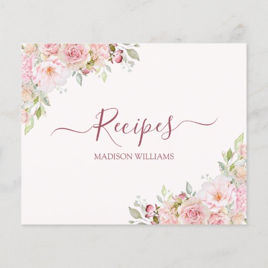 Rosa Rose Blume Blumenkochkarte (Rückseite)