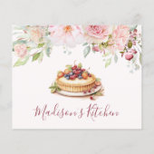 Rosa Rose Blume Blumenkohl Rezept Karte (Rückseite)