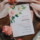 Rosa Rose Blume Brautdusche Einladung