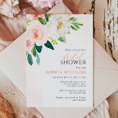 Rosa Rose Blume Brautdusche Einladung
