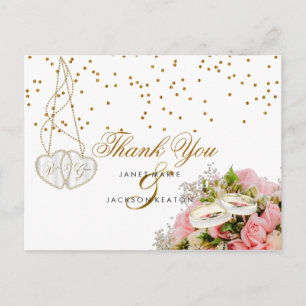Rosa Rose Blume - Danke Postkarte