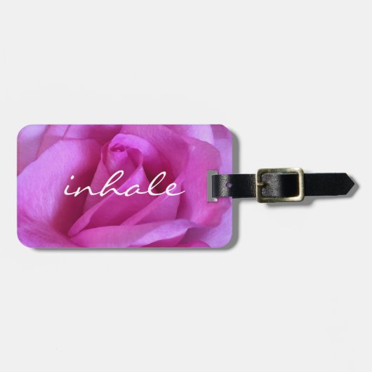 Rosa Rose Blume Foto Inhalieren Skript Schöne Gepäckanhänger (Vorderseite horizontal)