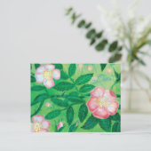 Rosa Rose Blume Geheimgarten Postkarte (Stehend Vorderseite)