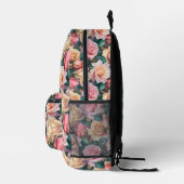 Rosa Rose Blume Muster Bedruckter Rucksack (Rechts)