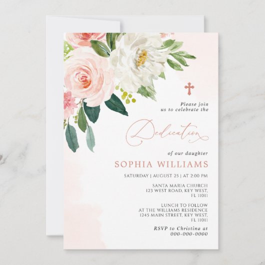 Rosa Rose Blume Rose Einladung (Vorderseite)