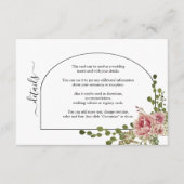 Rosa Rose Blume und Blumenzarge Begleitkarte (Vorderseite)