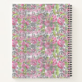 Rosa-Rose-Blumen-Scroll-Spiral-Notebook Notizblock (Rückseite)