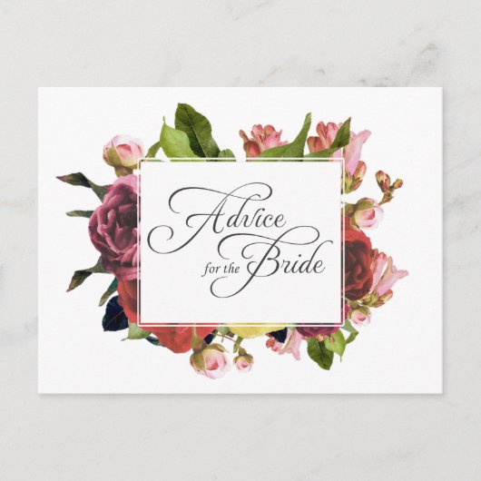 Rosa Rose Blumenberater für die Braut Hinweiskarte (Vorderseite)