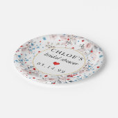 Rosa Rose Blumenblume Brautparty Pappteller (Schrägansicht)