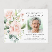 Rosa Rose Blumenfeier zum Foto des Lebens Postkarte (Vorderseite)