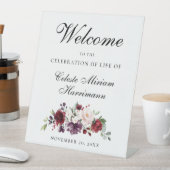 Rosa Rose Blumenfeier zum Leben Sockelschild (In Situ)