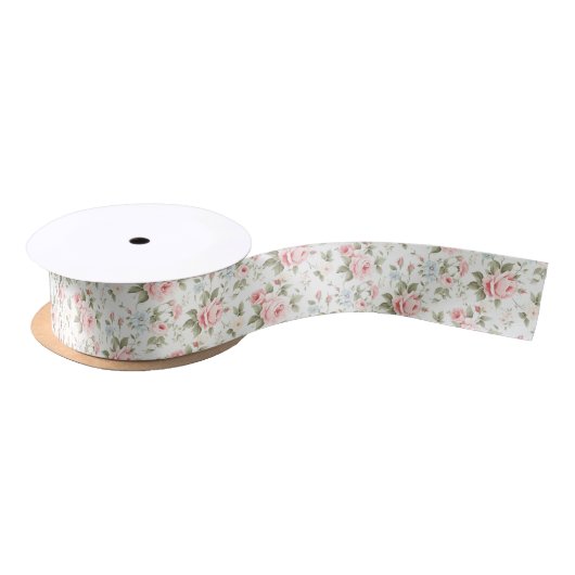 Rosa Rose Blumengarten Design Satinband (Spule)