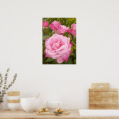 Rosa Rose Blumengarten Plakat (Küche)