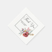 Rosa Rose Blumengestelle Hochzeitspapier Napkin Serviette (Ecke)