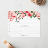 Rosa-Rose-Blumenkarte Mitteilungskarte (Vorderseite/Rückseite Beispiel)